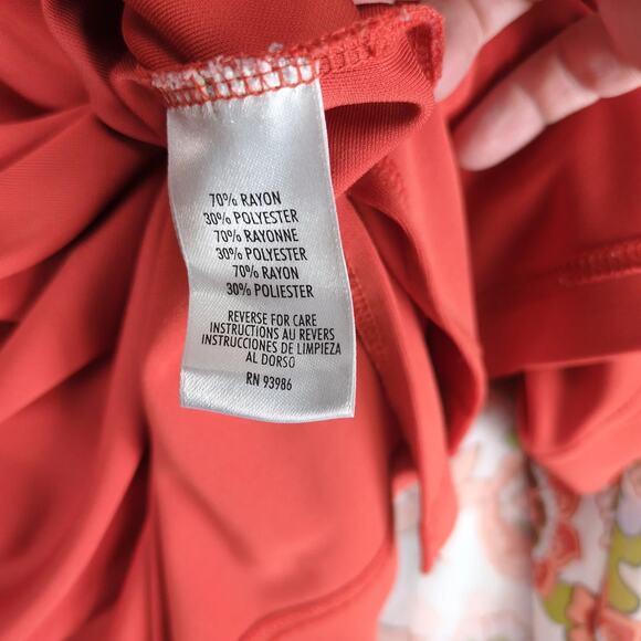 August Max Orange Tank with Sheer Floral Open Kimono Women's Plus Size 2X Korea - Picture 6 of 10